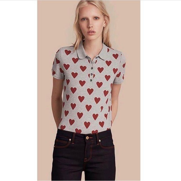 Burberry Tops - Burberry Polo shirt heart print